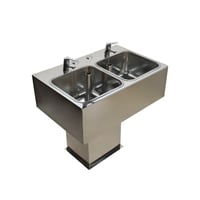 Bains de contraste des membres inférieurs avec thermomètre